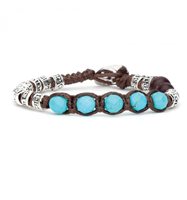 Bracciale Tamashii 5 Tibetani in Argento Turchese BHS924-S4-7 - BHS924-S4-7